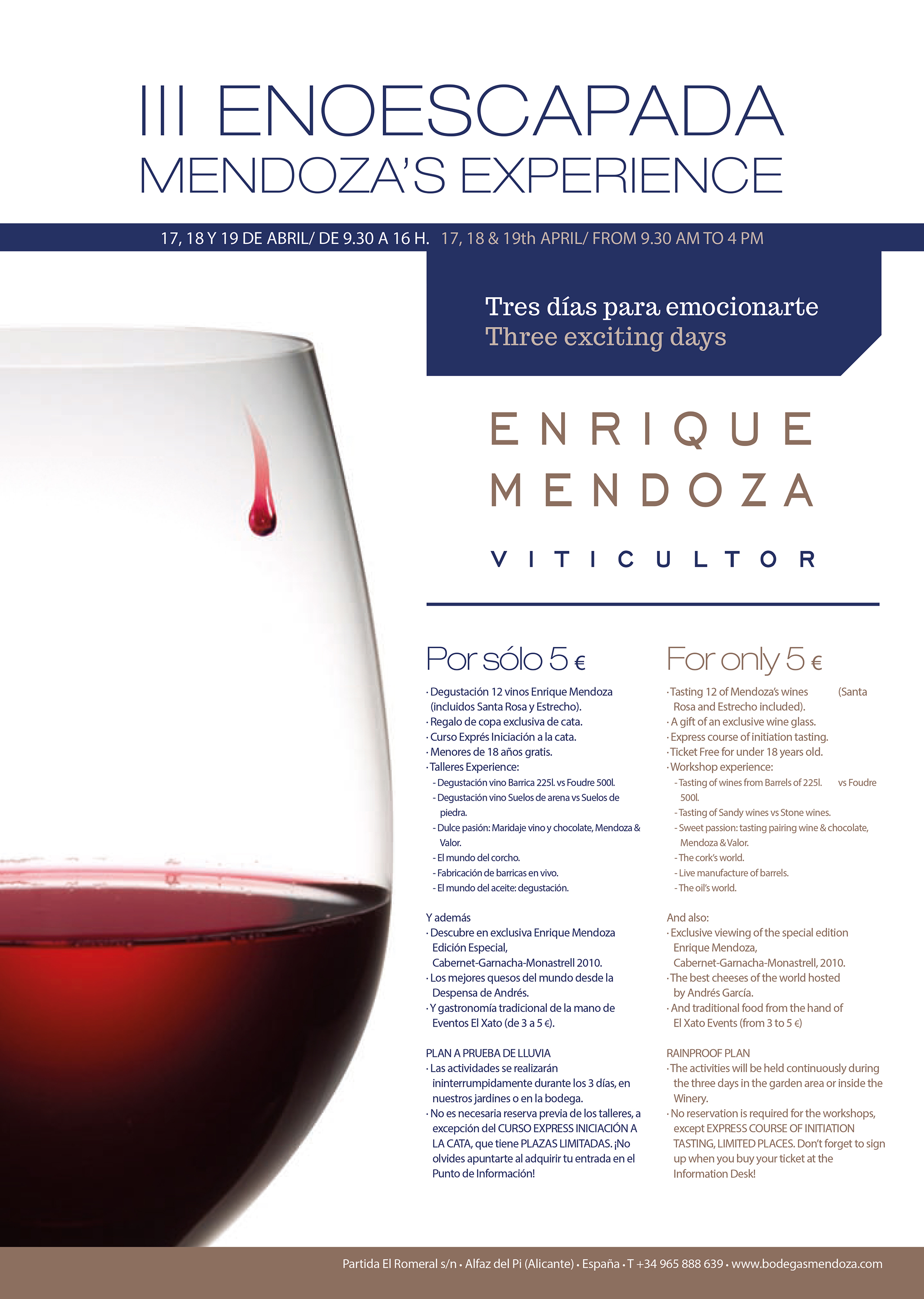 III Enoescapada Mendoza's Experience, enturismo en Alicante, Enrique Mendoza
