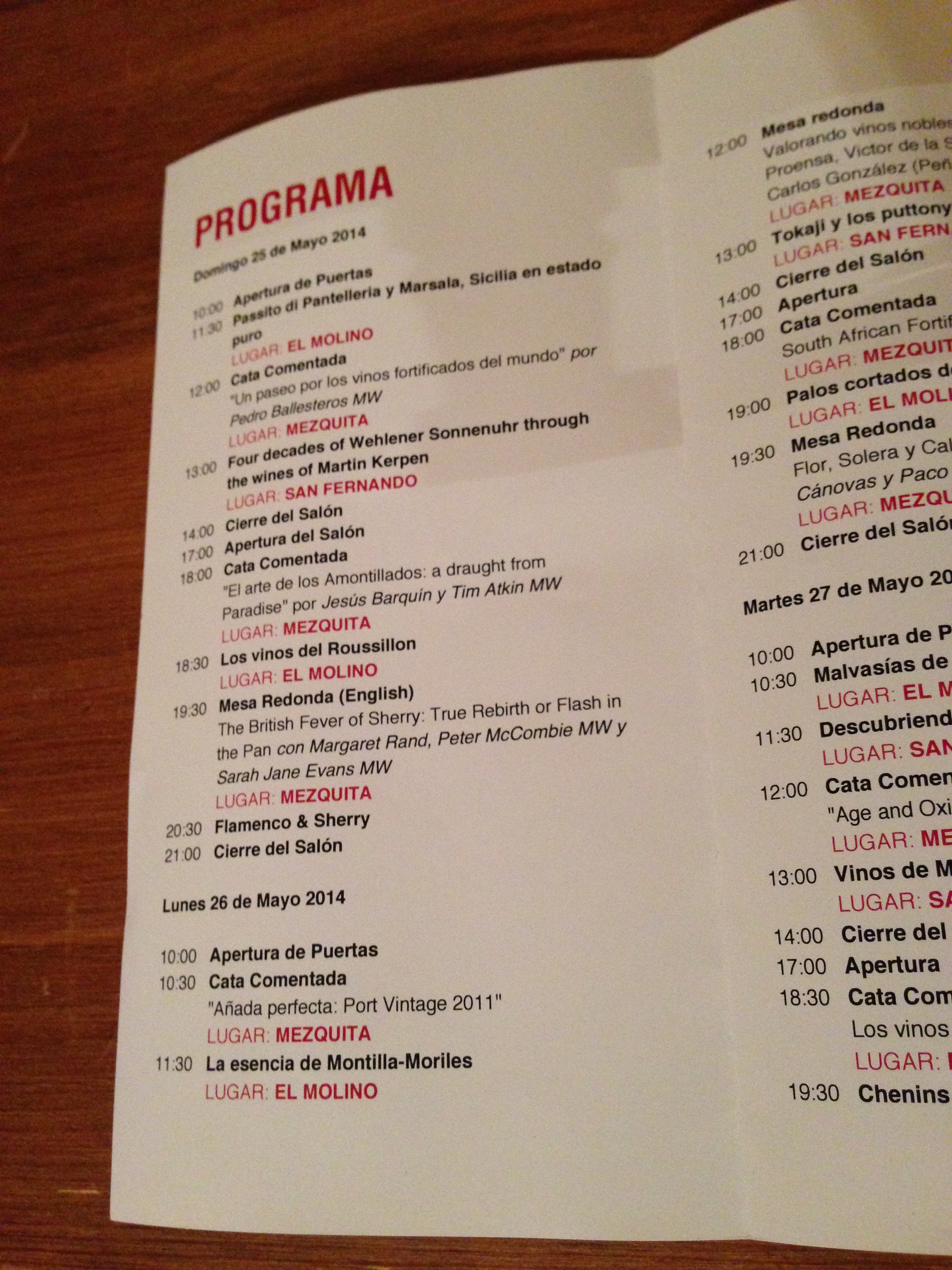 Vinoble 2014 programa 1