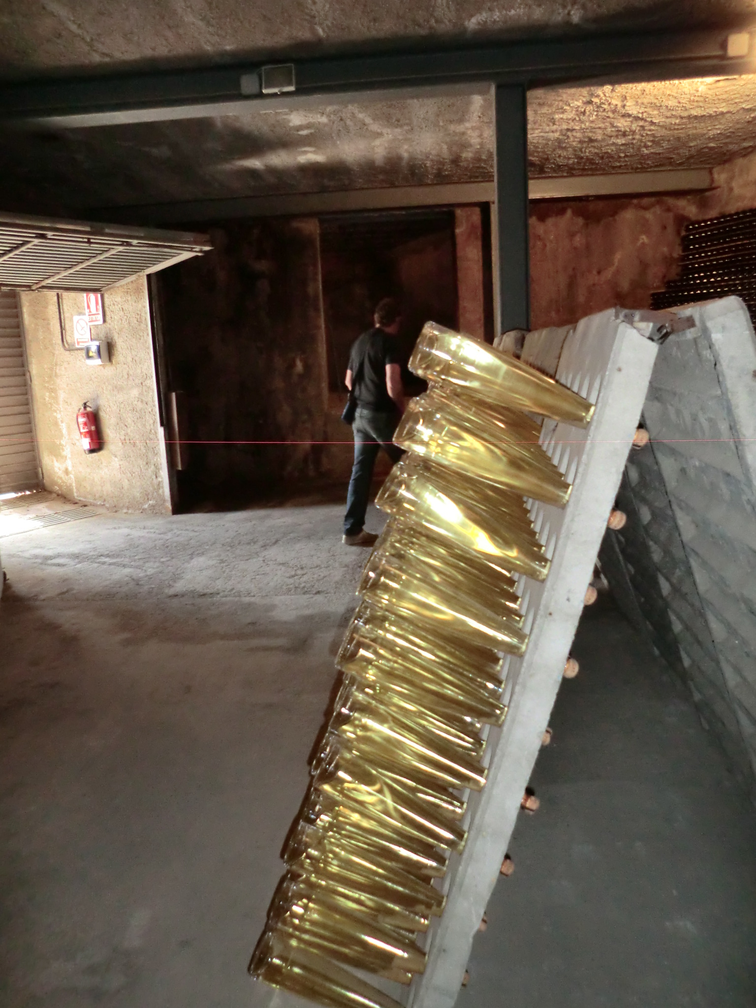 cava en rima en el antigua estanque de agua reconvertido en bodega