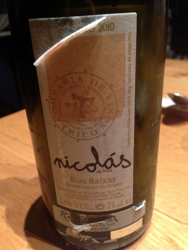 Nicolás de Tricó Albariño 2010