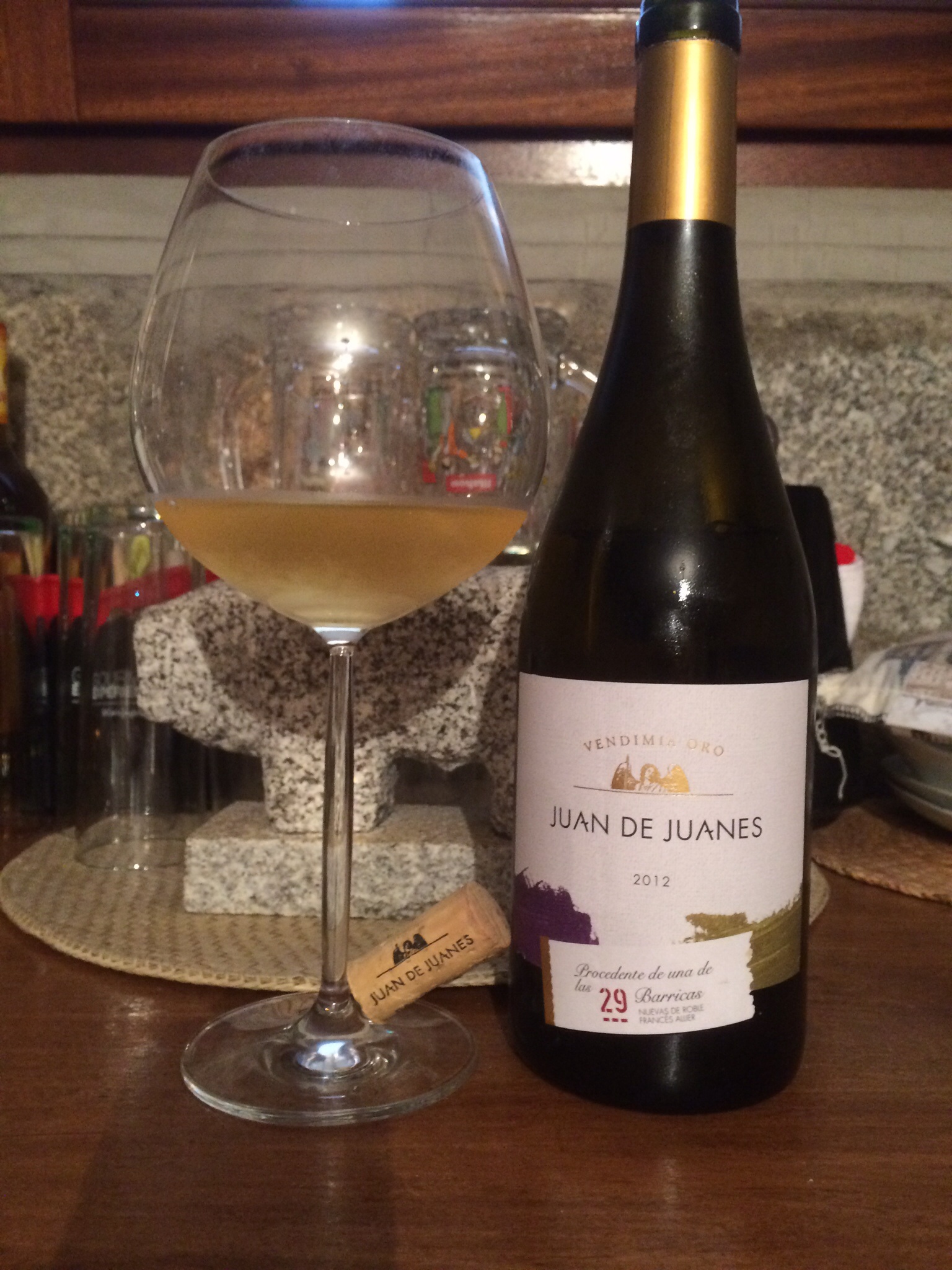 Juan de Juanes 2012 Chardonnay con barrica. 
