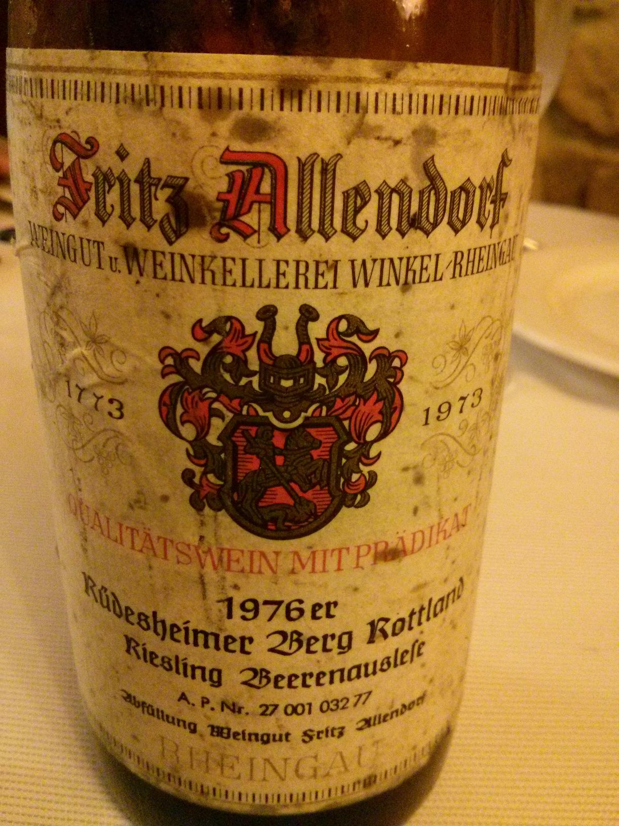Fritz Allendorf Riesling 1976