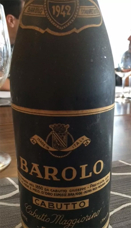 Cabutto Maggiorino Barolo Riserva "Straveccio" 1942