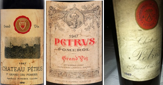 varias etiquetas del Petrus 47