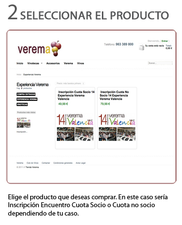 Selección del producto en tienda para el pago de las catas en la Experiencia Verema Valencia 2015