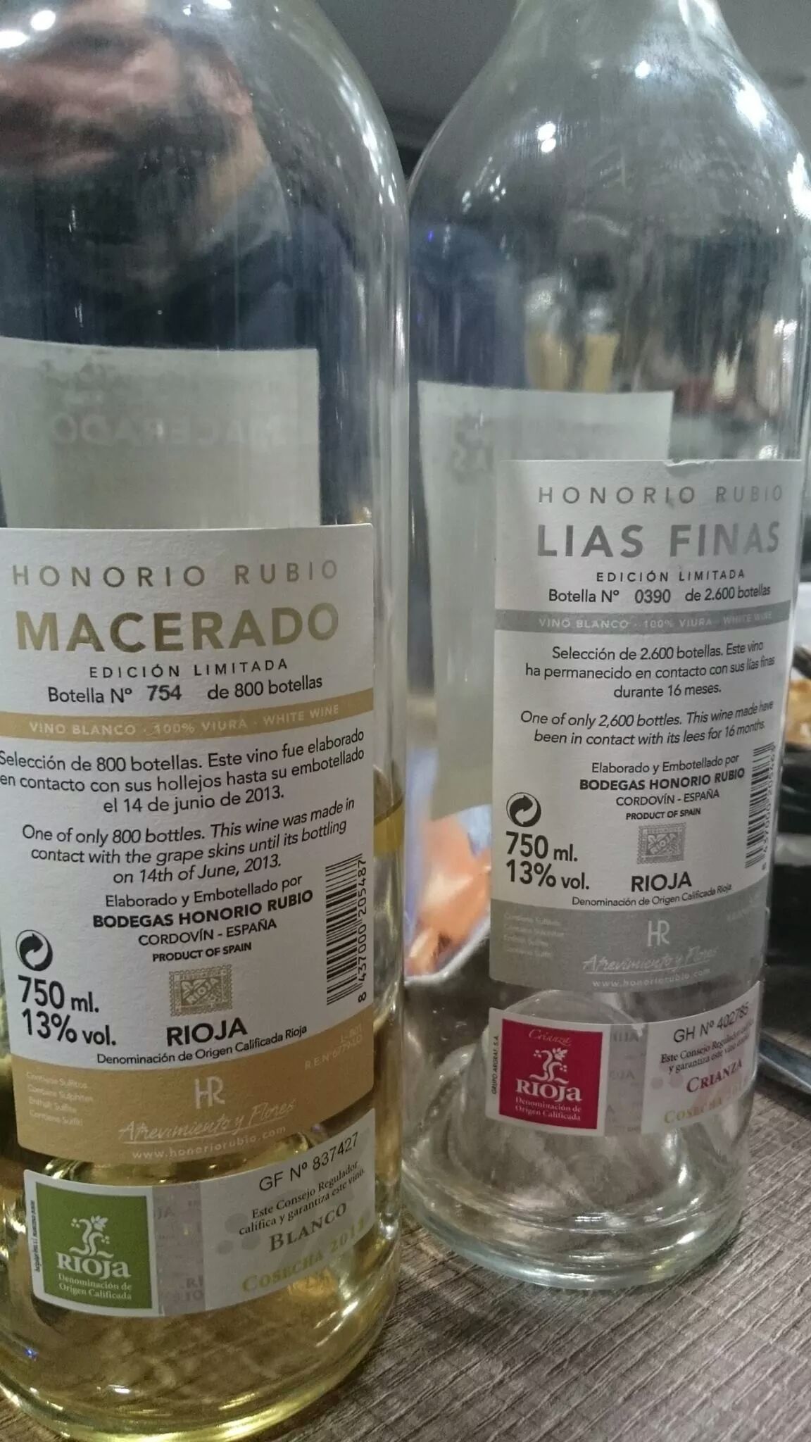dos riojas blancos