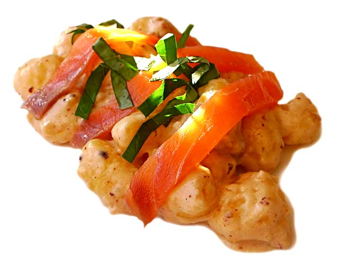 Gnocchi con salmón