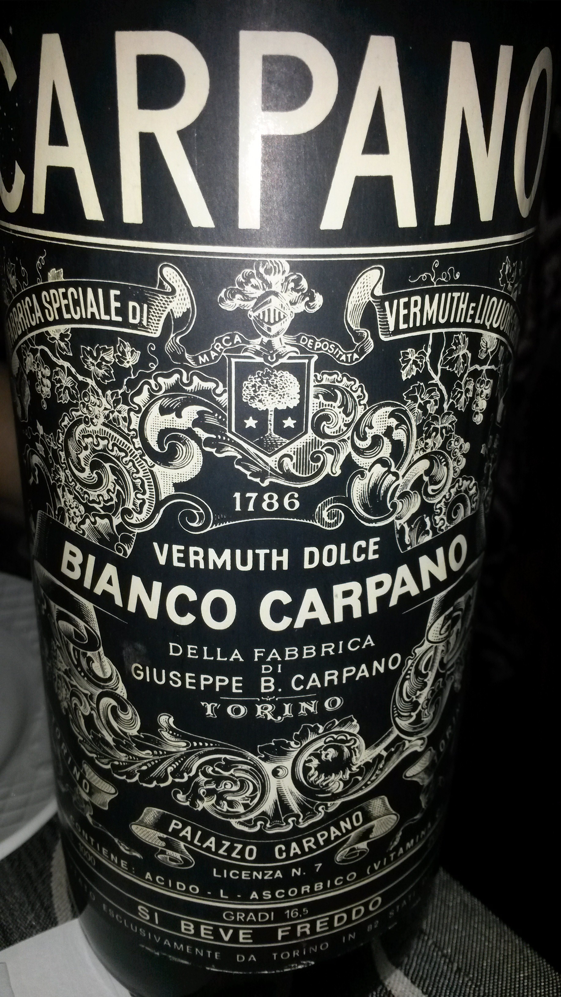 Vermut bianco dolce Carpano (Años 70).