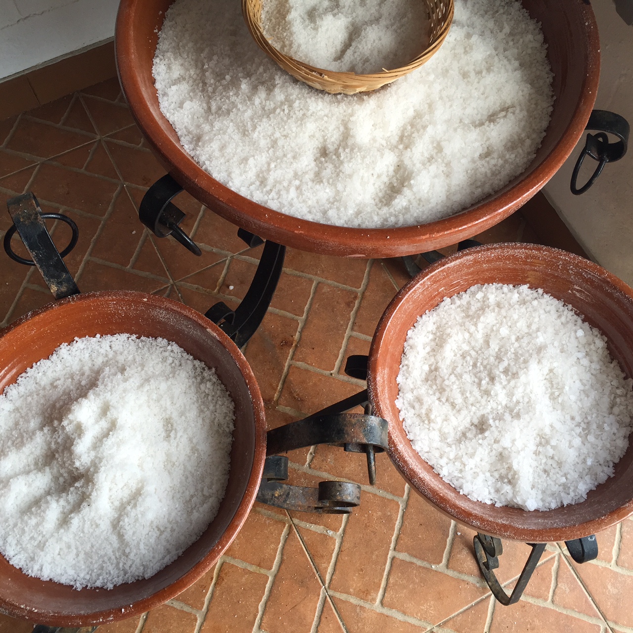 sal con distintos grosores