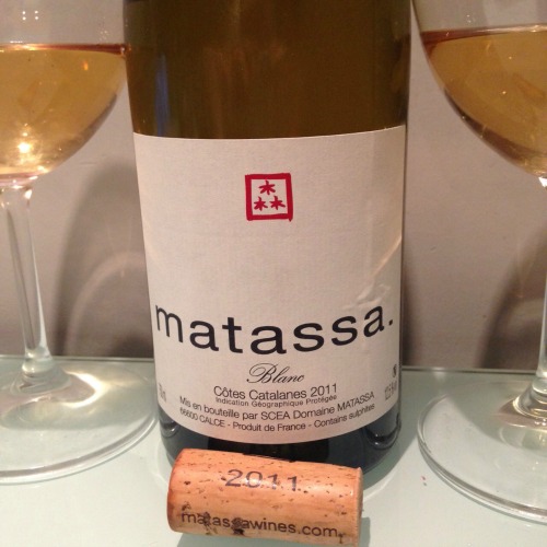 Matassa Blanc 2011: marcadamente mineral con notas frutales oxidativas, sobre todo manzana