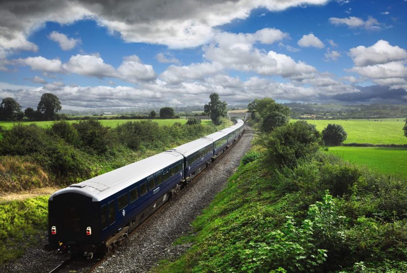 the Belmond Grand Hibernian on the line to Cork south of Buttevant, Co Cork, Ireland