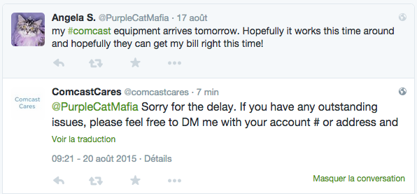 L'organisation du service client Comcast dédié à Twitter L'organisation du service client Comcast dédié à Twitter