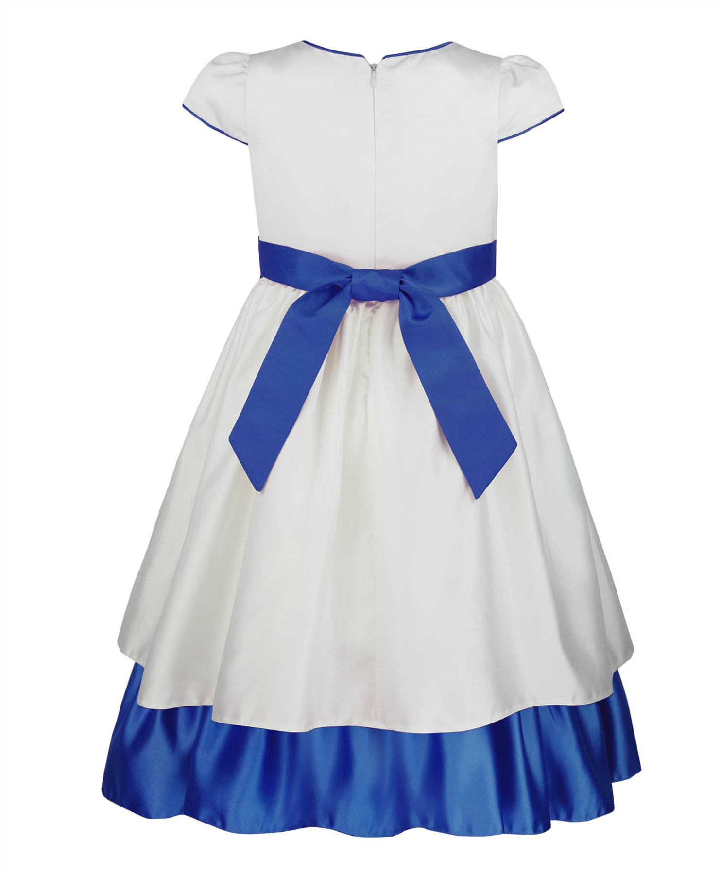 GIRLS SATIN FLOWER /& PEARL PARTY DRESS FLOWER GIRL WEDDING BRIDESMAID 2-12 YEARS