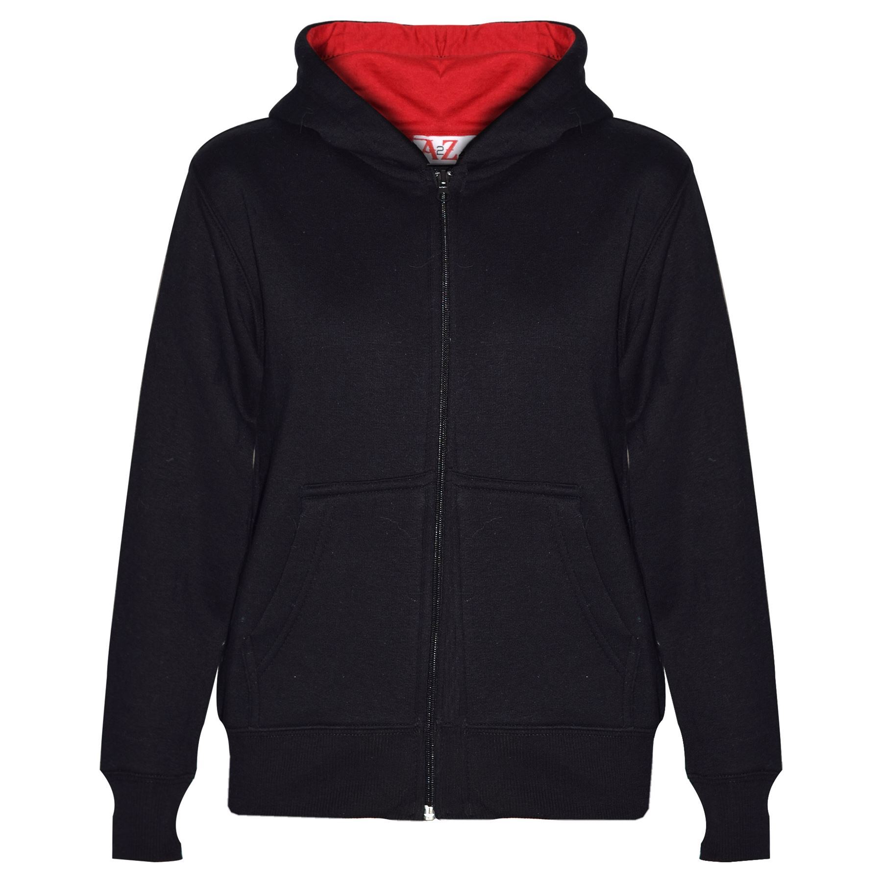 Kinder Jungen Mädchen Trainingsanzug Fleece Schwarz /& Rot mit Kapuze /& Jogging
