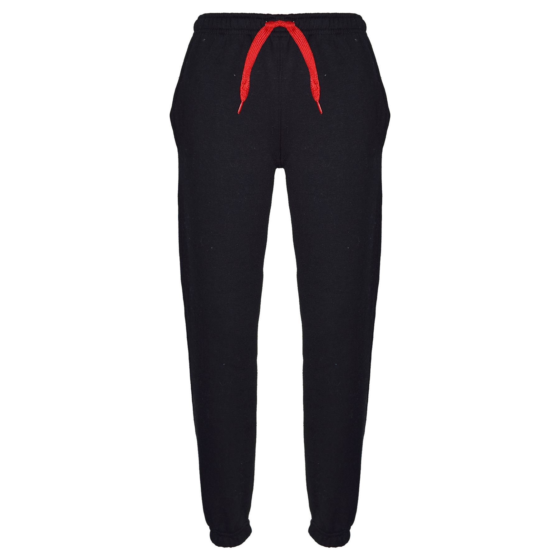Kinder Jungen Mädchen Trainingsanzug Fleece Schwarz /& Rot mit Kapuze /& Jogging