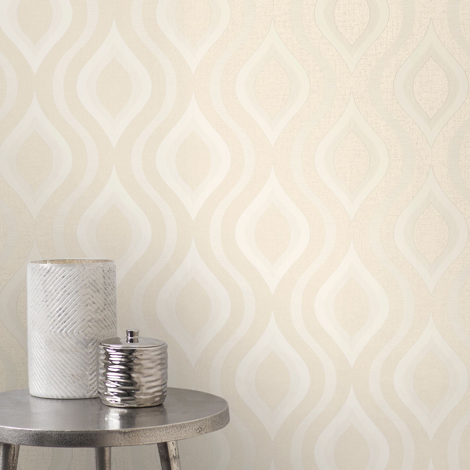 Fine Decor Quarz Gold Tapete Streifen//Geometrisch//Damast Glitter Vinyl