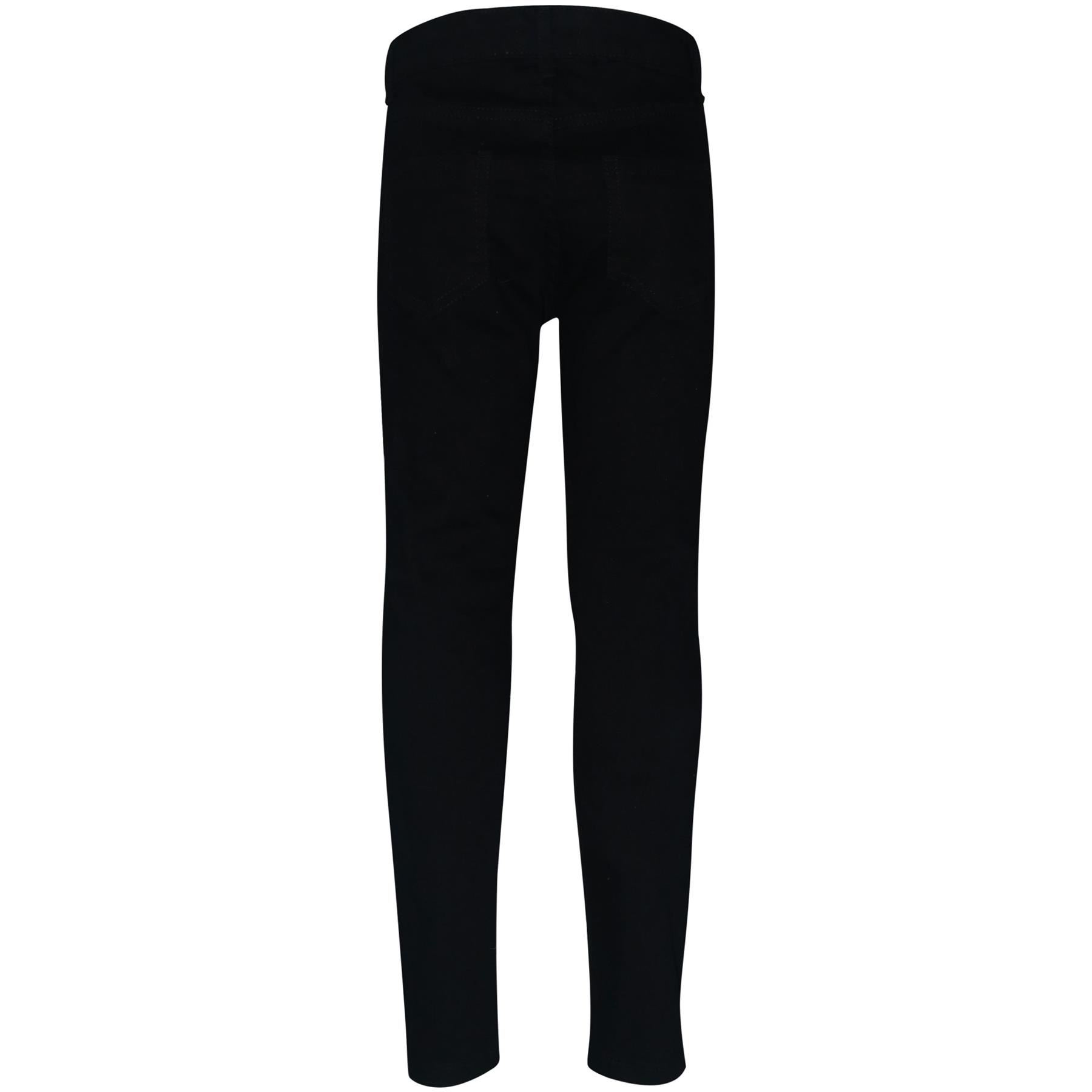 Kinder Jungen Stretch-Jeans Jet Schwarz Zerrissen Denim Schmal Biker Hose Slim