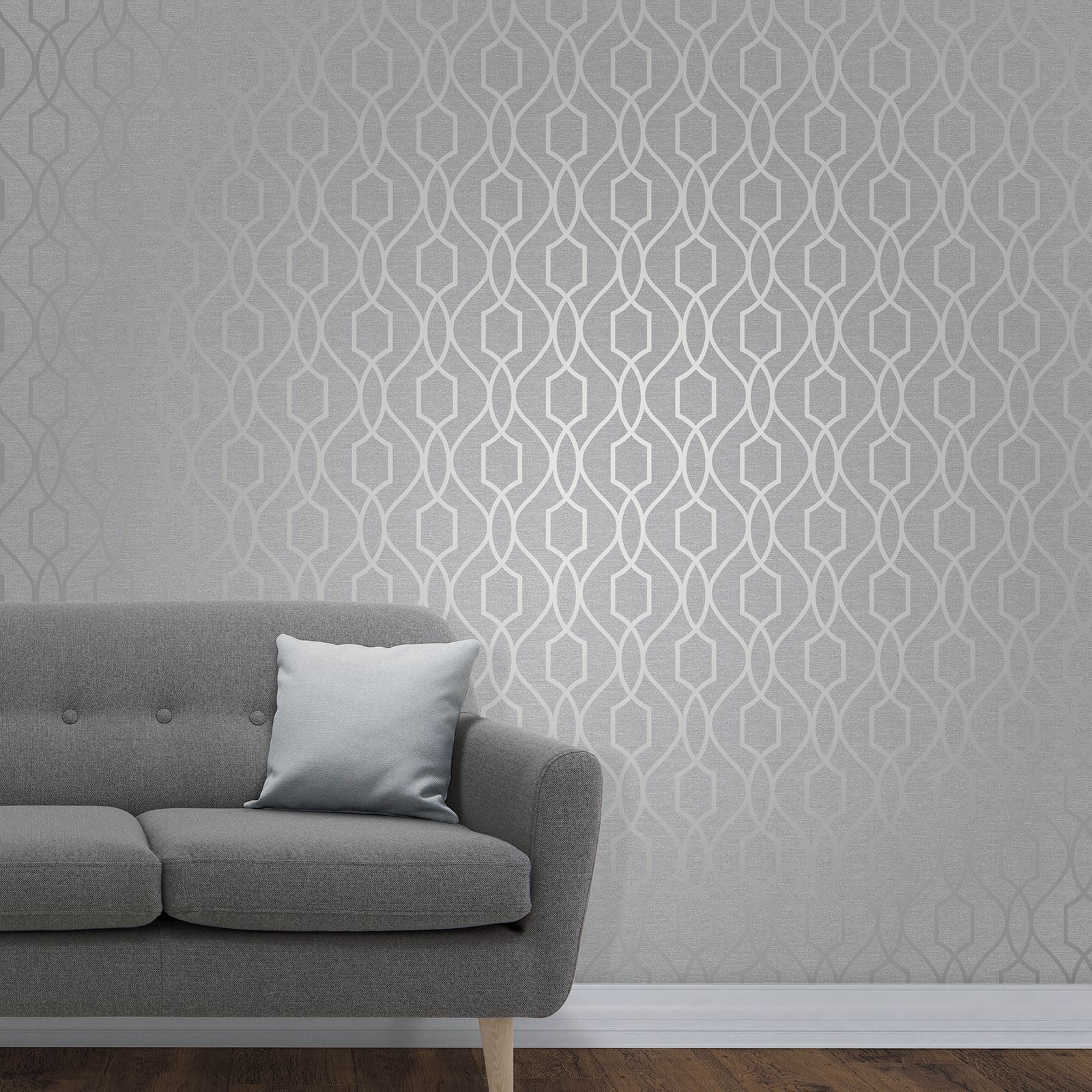 Spalier Tapete Geometrische Metallisch Türkis Rose Gold Silber Kupfer Pink