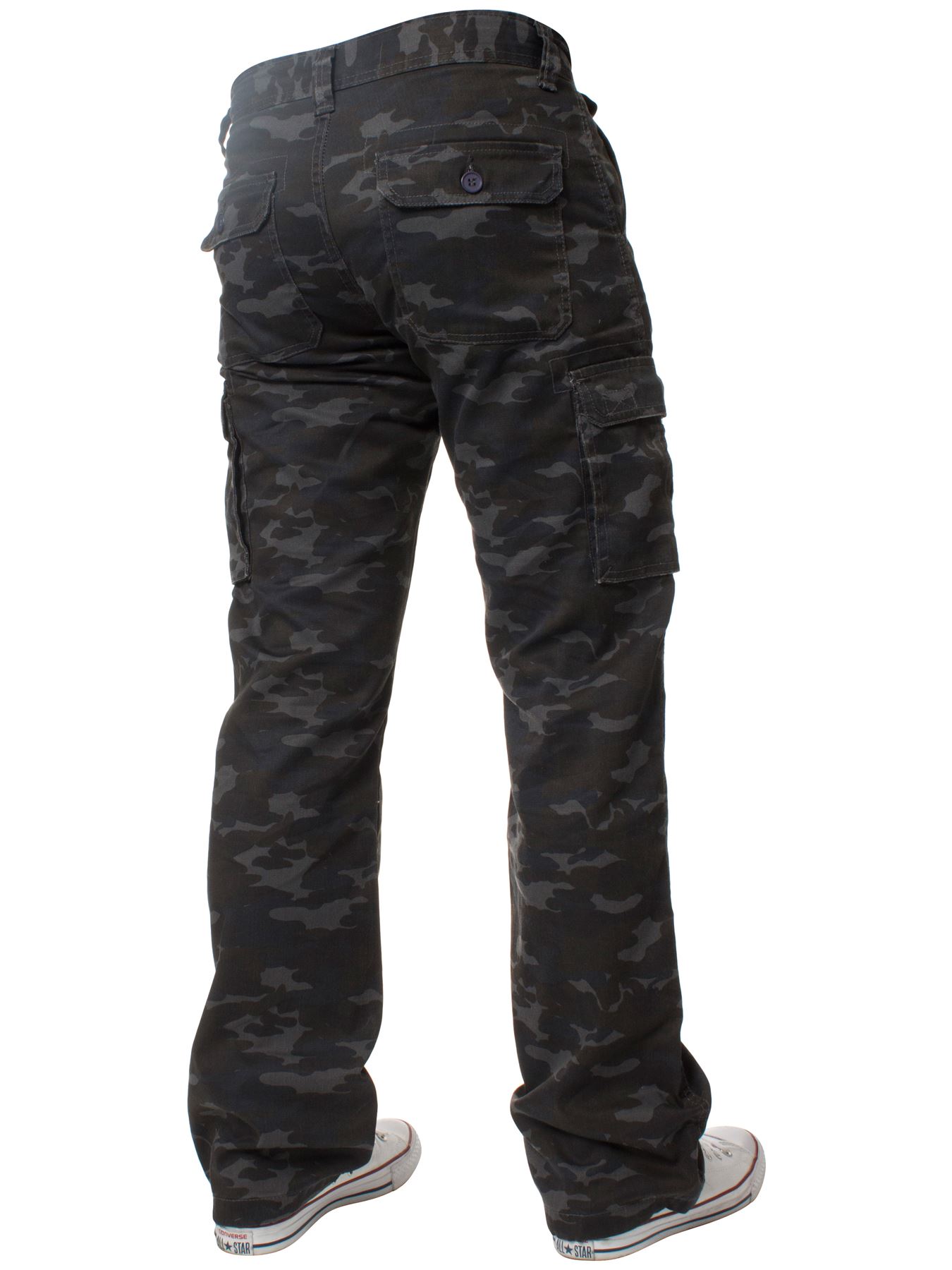 Kruze Mens Military Combat Trousers Camouflage Cargo Camo Army Casual Work Pants