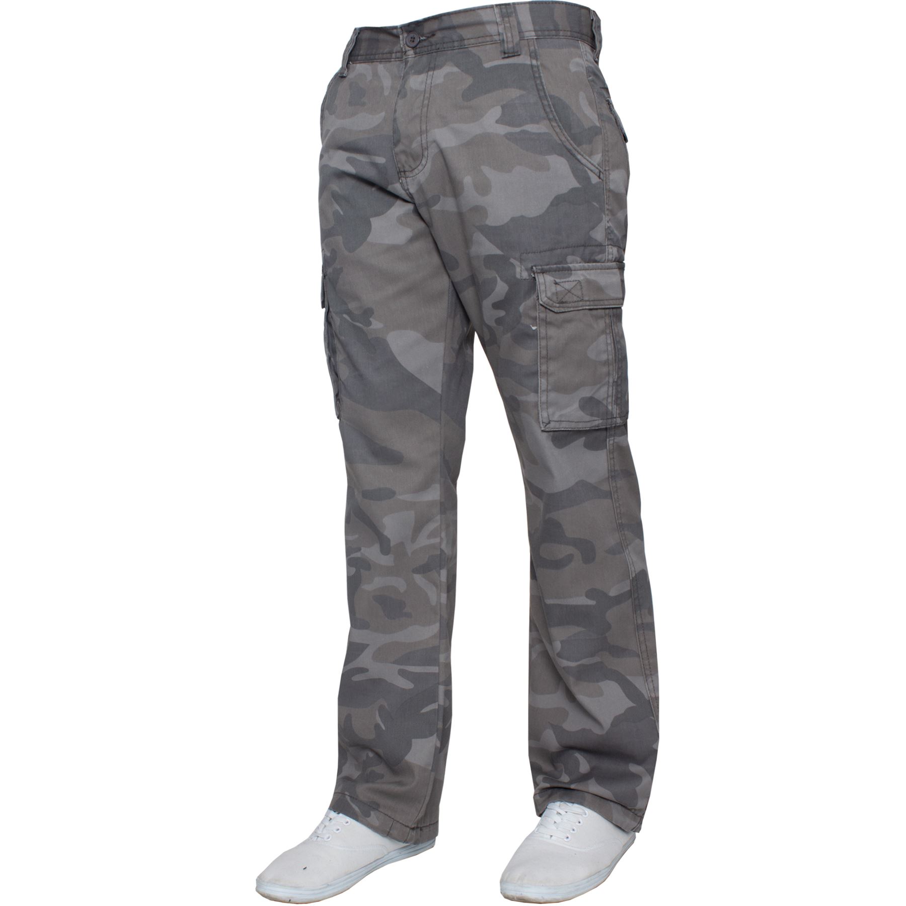 Kruze Mens Military Combat Trousers Camouflage Cargo Camo Army Casual Work Pants