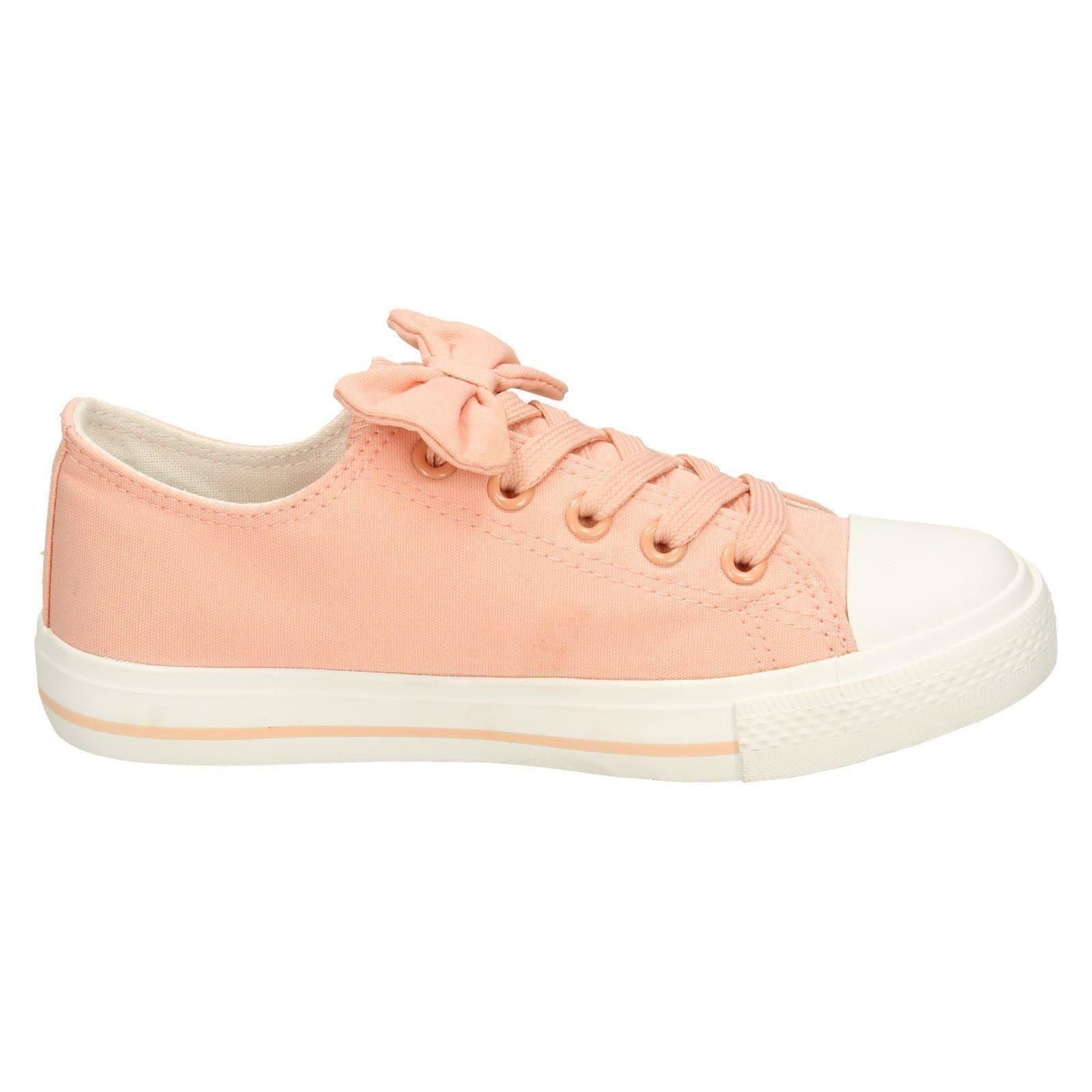 Details about / Girls Spot On Flat Lace Up Pumps