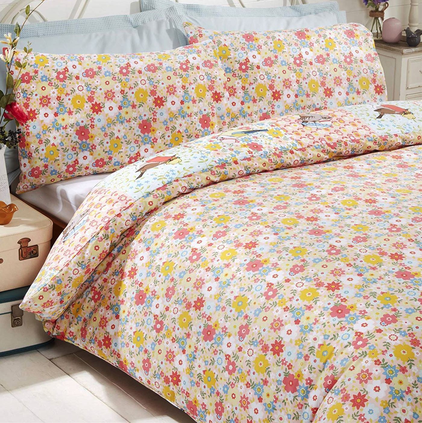 Einhorn Vögel Einzelbett Doppelbett Kingsize Bettbezug Set Bettwäsche