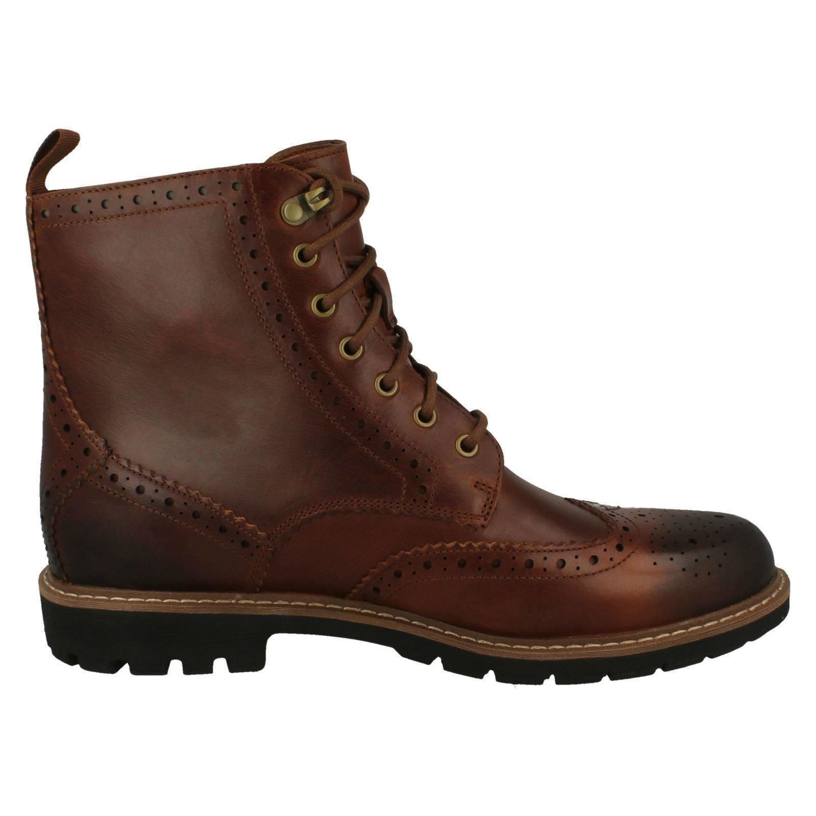 Mens-Clarks Brogue Ankle Boots Batcombe Lord