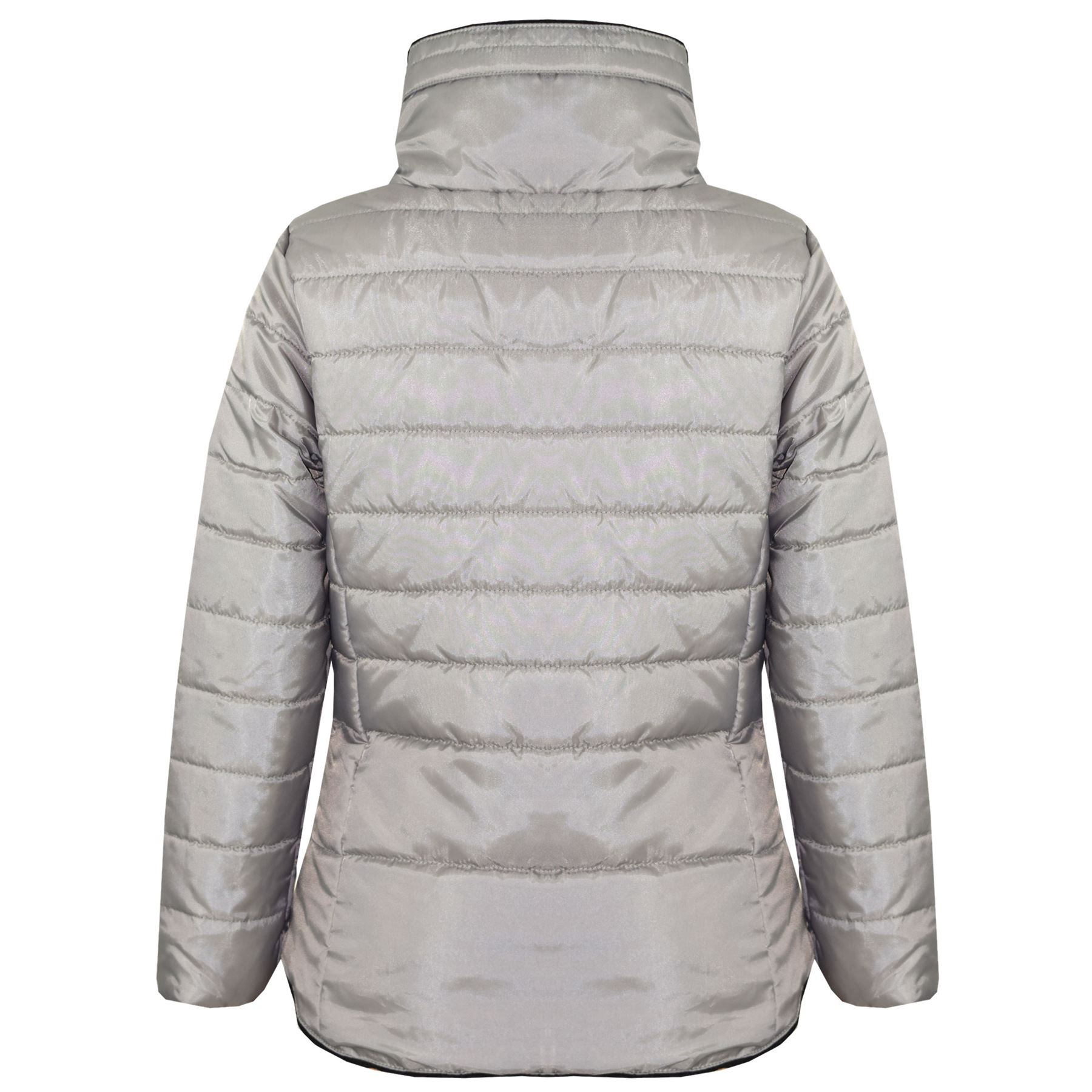 Mädchen-jacke Kinder Silber Gepolstert Polster Blasen Kunstpelz Kragen Warm