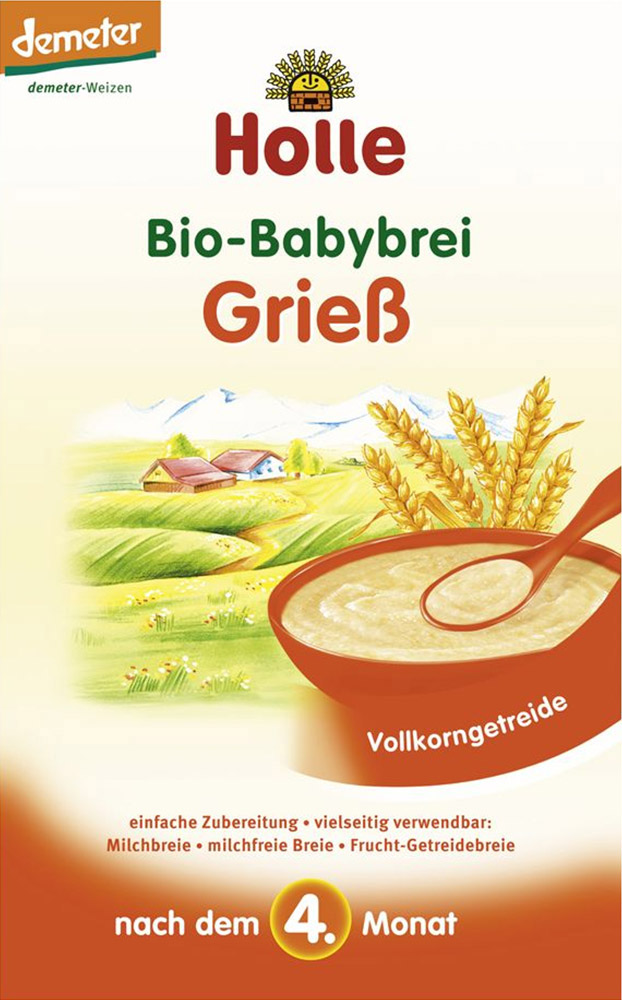 Holle  BioBabyGetreidebreie 4. Monat BioBabybrei Griess 250 g 