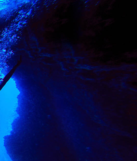 Friends swimming in the Blue Cave of Bisevo islands (part3)