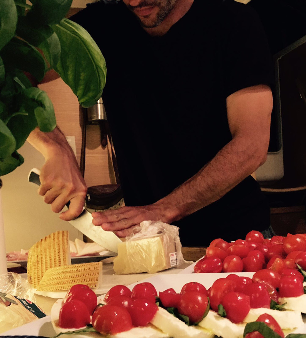 Italian chef cooking in the boat