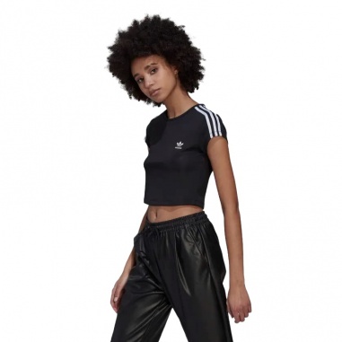 Adicolor Classics Crop 3-Stripes Tee W Black