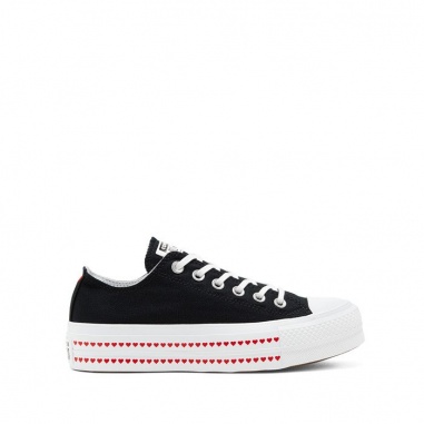 CHUCK TAYLOR ALL STAR LIFT OX 158 BLACK UNIVERSITY RED WHITE