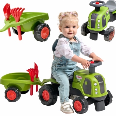 Jeździk Claas 470 Arion z Przyczepką + Zestaw do piasku