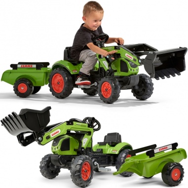 Traktor Claas z Przyczepą i Łyżką na pedały