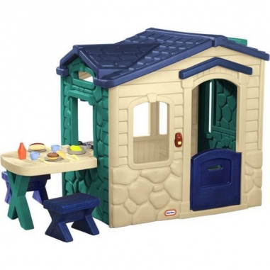 Domek Ogrodowy z PATIO z Magicznym Dzwonkiem Granatowo-