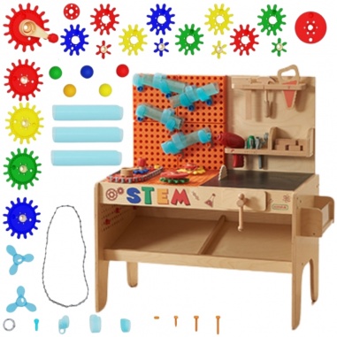 Drewniany Warsztat XXL Montessori STEM z mi + Akcesoria