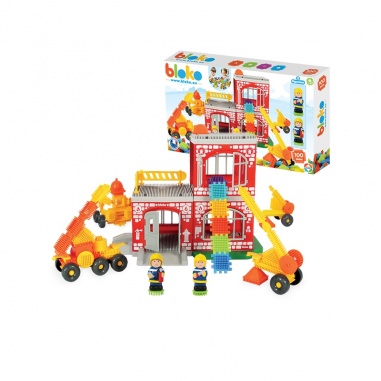 Jeżyki Pin Bricks STRAŻ POŻARNA w Kartonie 100 el. + 2 Figurki