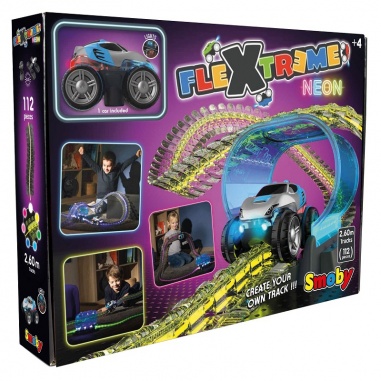 Flextreme Neon Tor Samochodowy z Autem Zestaw Startowy