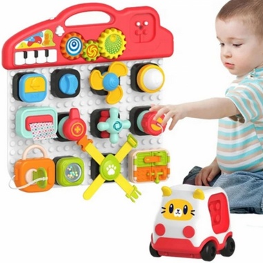 Montessori Tablica Manipulacyjna Kolorowy Panel Aktywności