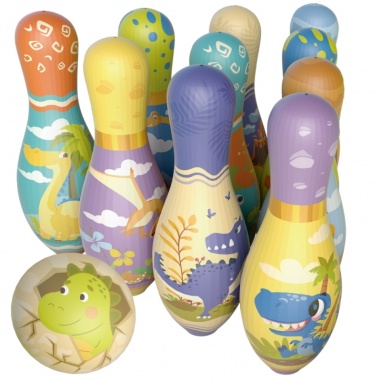 Gra Zręcznościowa Kręgle Miękkie Soft Dinozaury Zestaw 12el.