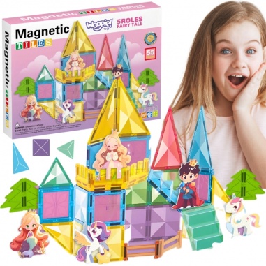 Magnetyczne Konstrukcyjne 3D Zestaw Edukacyjny Bajkowy Zamek 55el.