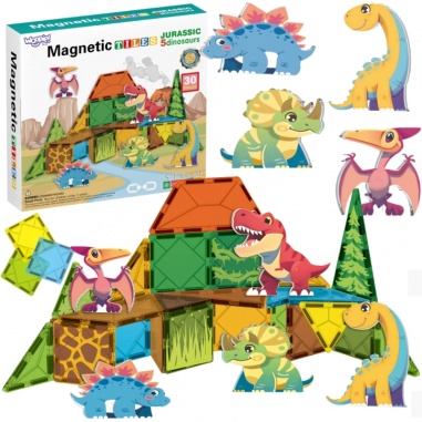 Magnetyczne Konstrukcyjne 7,5 cm Dino 30 el.