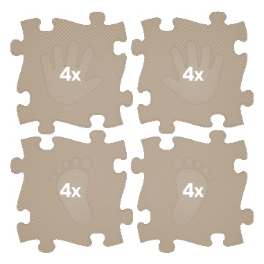 Mata Sensoryczna Ortopedyczna Puzzle Ręce i Nogi 16 el. - Kolor