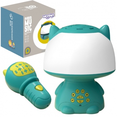 Multifunkcyjna Lampka RGB Głośnik Bluetooth Karaoke Modulator Głosu Karta SD Turkusowa