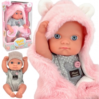 Pierwsza Lalka Bobas z Kocykiem Króliczkiem 23 cm