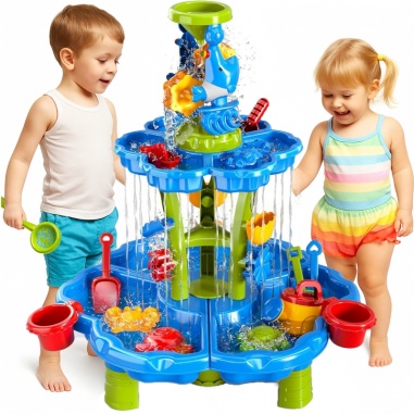 Stolik Wodny 2w1 Piaskownica Fontanna XXL Aquapark z Delfinem