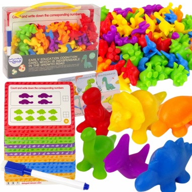 Zestaw Edukacyjny Nauka Liczenia Montessori Sorter Dinozaury 95 el.