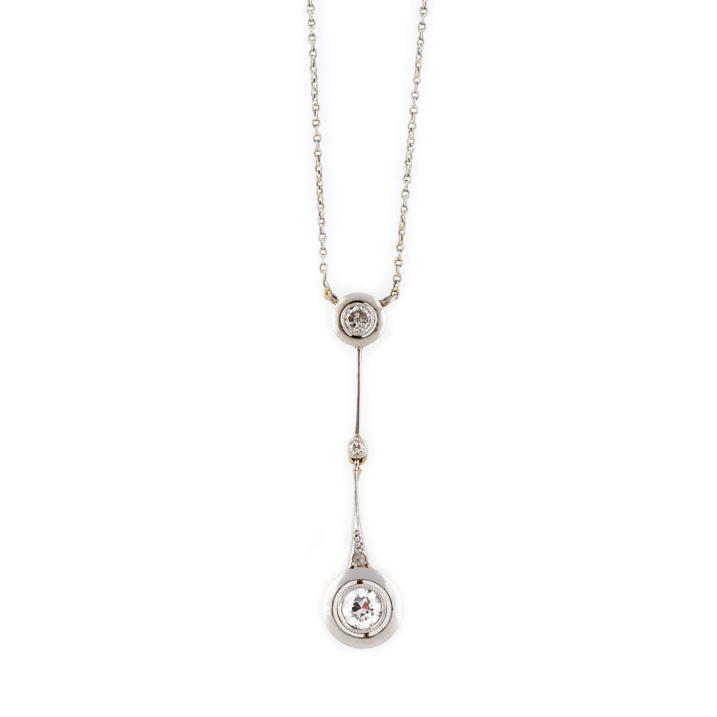 Colier Art Deco din aur și platină, ornat cu diamante, cca. 1930