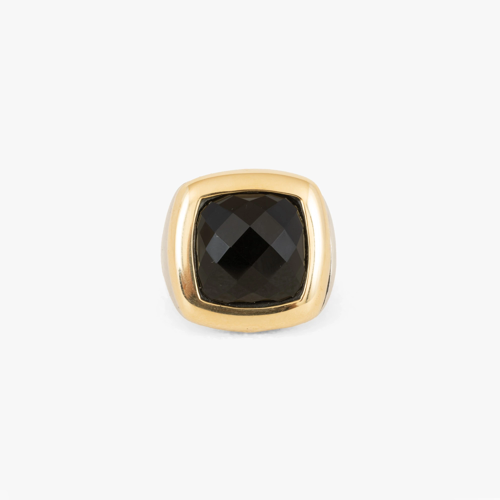 Tirsi Moda men's ring, made of gold and silver, decorated with black onyx